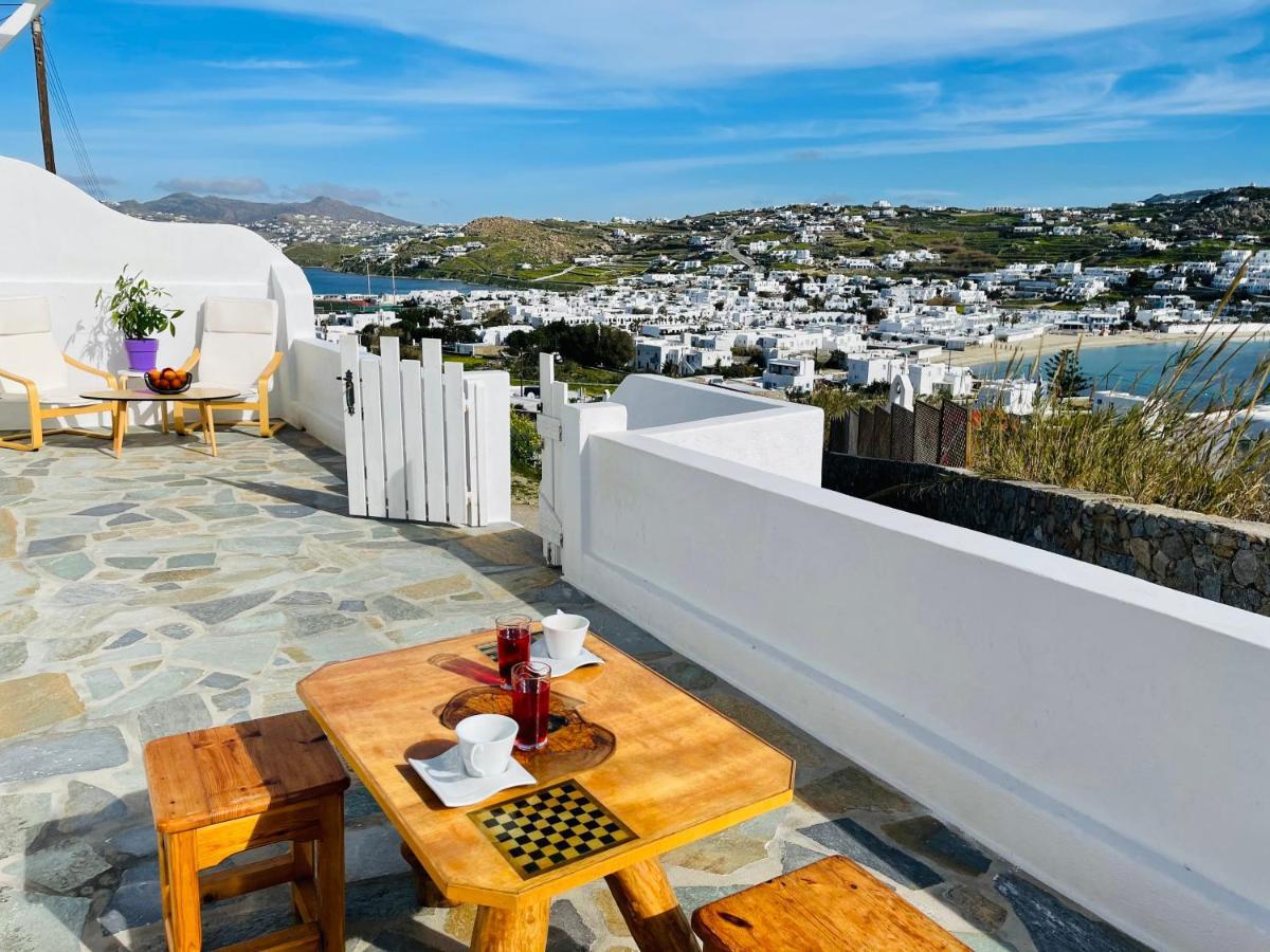 Modern Cycladic Sea View House Villa Ornos  Buitenkant foto